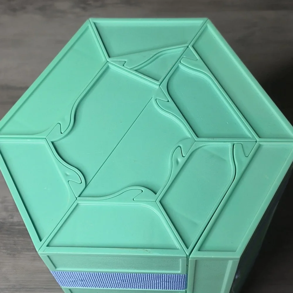 RolyKit Green Blue Tool Box Craft Fishing Sewing Organizer Tackle Unused Vtg